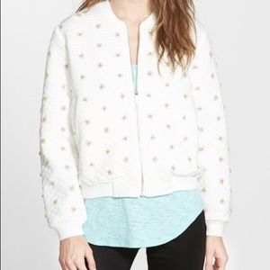 WHITNEY EVE Beaded Flower Bomber Jacket
